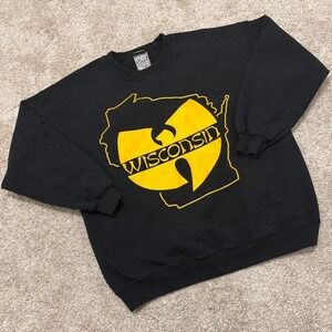 90s Vintage State of Mind Wisconsin Wu-Tang Crewneck Sweatshirt | Black | Large